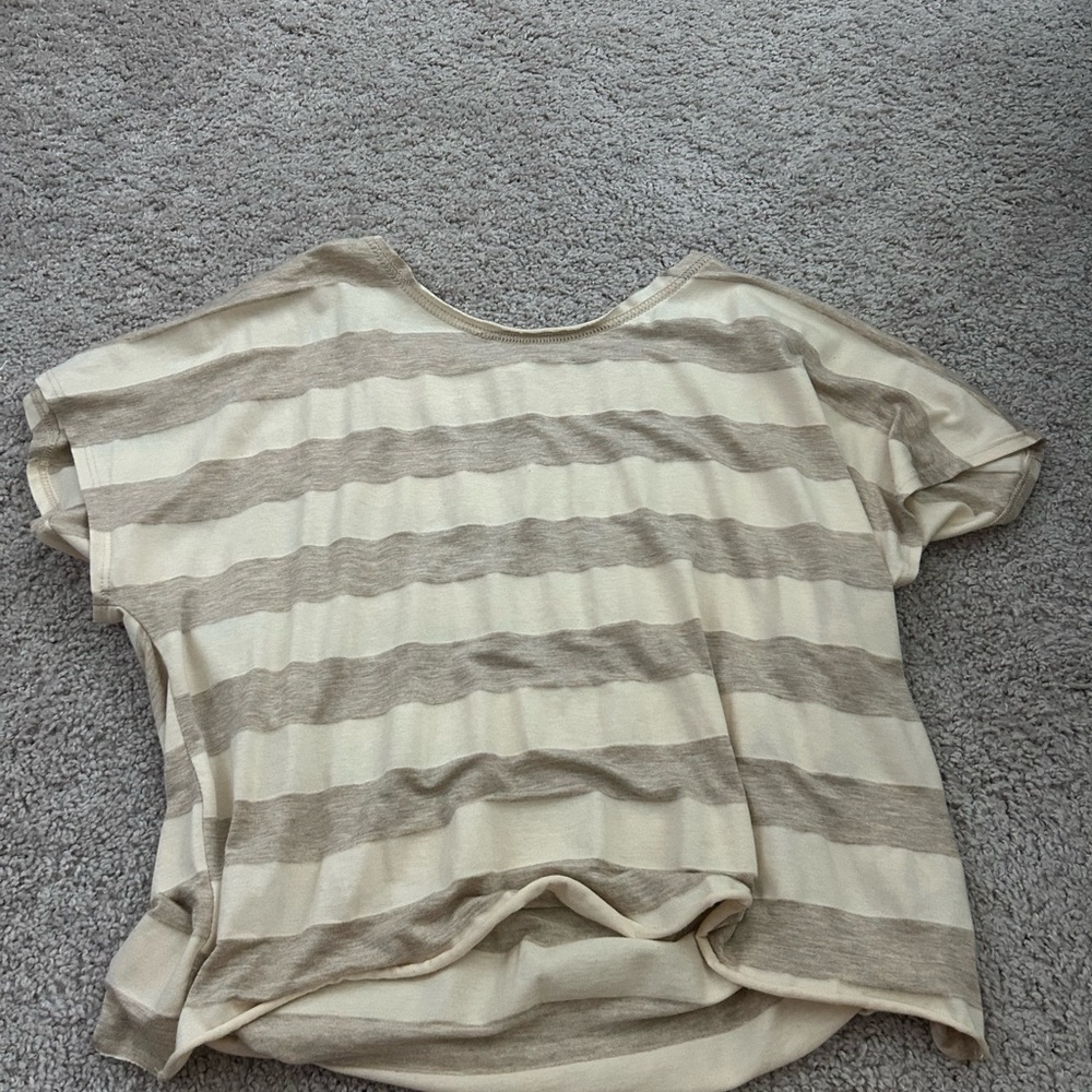 Altar'd State Cream Boxy Short Sleeve Tee